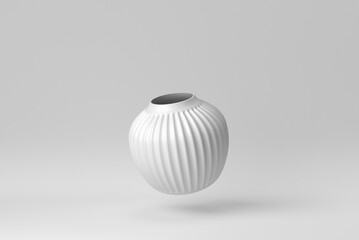 Ceramic vase on white background. minimal concept. 3D render.