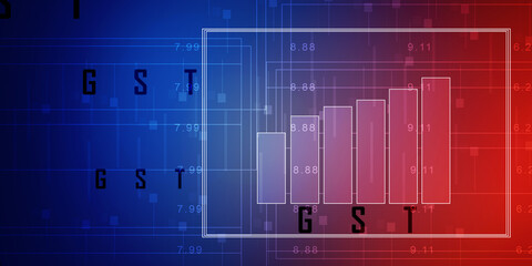 2d rendering Stock market online business concept. business Graph 
