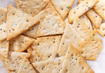 crackers on a white background