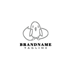 easter chick logo cartoon icon design template black isolated vector illustration