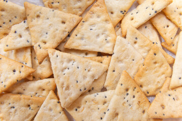 crackers on white background