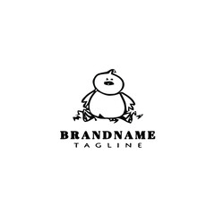 easter chick logo cartoon icon design template black isolated vector illustration