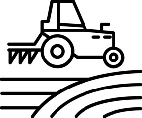 tractor line icon