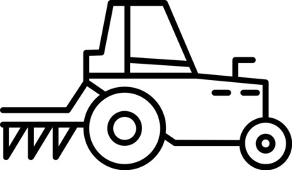 tractor line icon