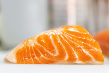 Raw fresh salmon fish prepare for sushi and sashimi.