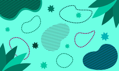 green plant and floral background template for copy space, banner, presentation, or flyer