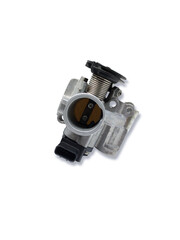 throttle valve with electronic control air supply to the engine on white background