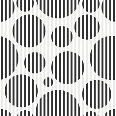 Vector seamless texture. Modern geometric background. Repeating pattern with stripes and circles.