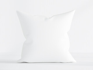 white square pillow on white background, pillow mockup, 3d render