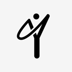 Slingshot as a logo design. Illustration of a slingshot as a logo design on a white background. - 481203205