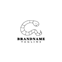 earthworm cartoon logo template icon design black isolated vector illustration