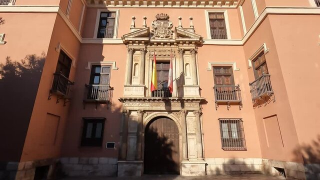 Fachada del palacio de Fabio Nelli en la ciudad de Valladolid, Espa&ntilde;a