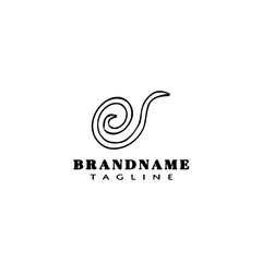 earthworm cartoon logo template icon design black isolated vector illustration