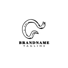 earthworm cartoon logo template icon design black isolated vector illustration