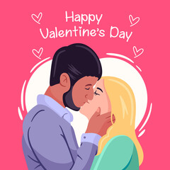 Sweet couple kissing with love. Symbol icon concept isolated premium vector