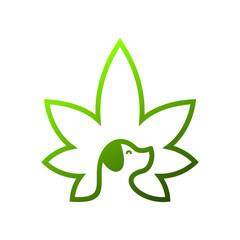 Dog Hemp CBD Logo design vector template