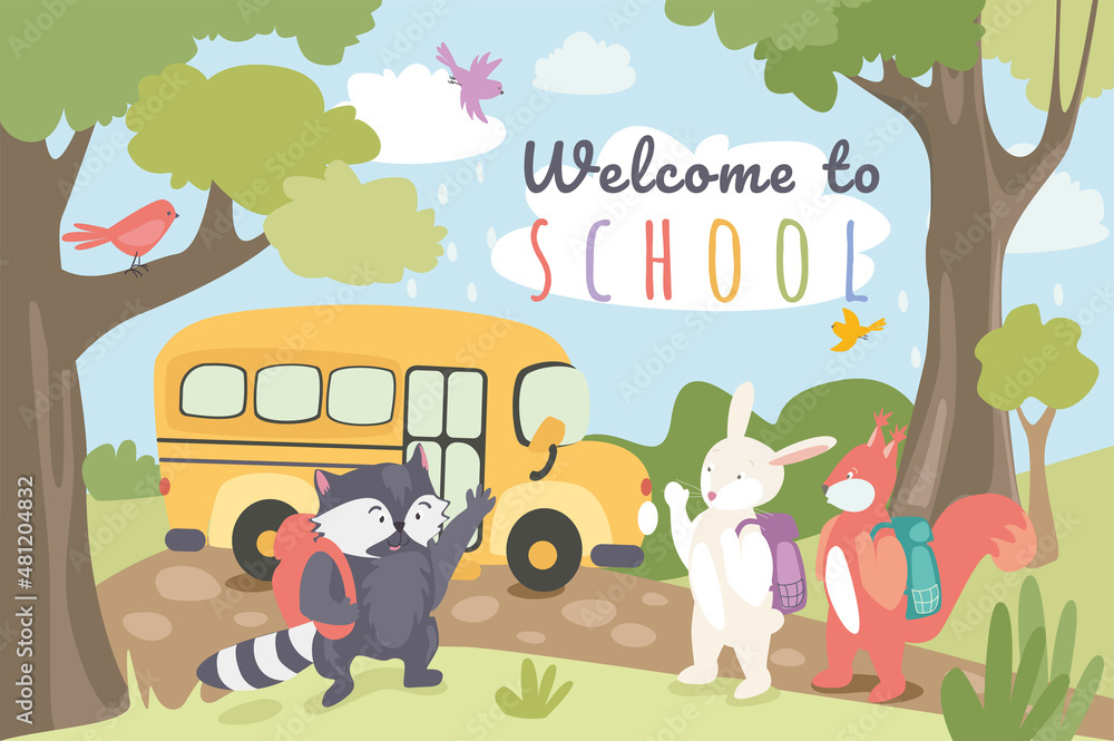 Canvas Prints welcome to school concept background