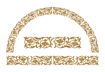 Floral ornament pattern in Byzantine style for borders and brushes. 