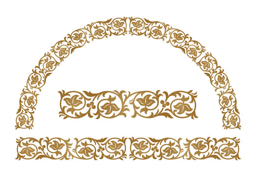 Floral ornament pattern in Byzantine style for borders and brushes. 