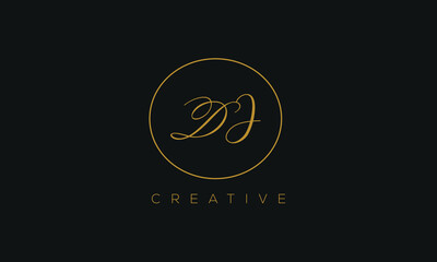 DJ is a stylish logo with a creative design and golden color.