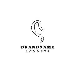 earthworm cartoon logo template icon design black isolated vector illustration