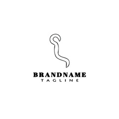 Fototapeta premium earthworm cartoon logo template icon design black isolated vector illustration