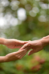 granddaughter and grandmother holding hands