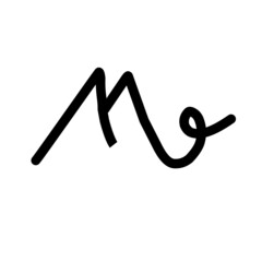 Initial letter m mountain tail style logo design vector template