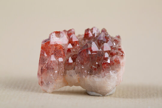 red quartz mineral specimen stone rock geology gem crystal