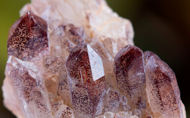 Fototapeta premium red quartz mineral specimen stone rock geology gem crystal