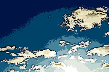 Fototapeta premium Sky landscape imitation, digital illustration from photograph.