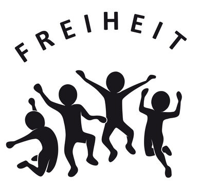 Freudensprung in die Freiheit, Vektor, freigestellt