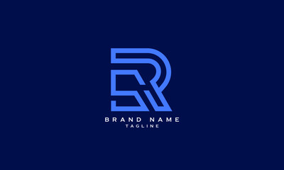 SR, RS, Abstract initial monogram letter alphabet logo design