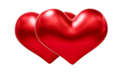 Beautiful hearts on white background for happy valentines day, 3D Rendering