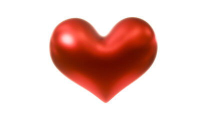 Fototapeta premium Red heart on white background for happy valentines day, 3D Rendering