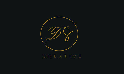 DS is a stylish logo with a creative design and golden color.