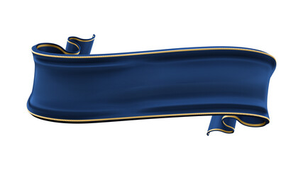 3D rendering blue ribbon for compositing