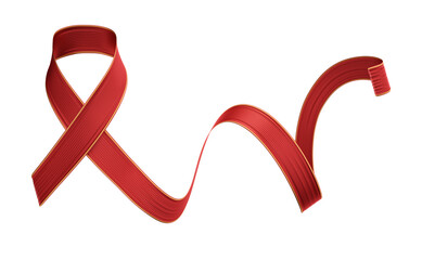 3D Red Ribbon Cancer Awareness