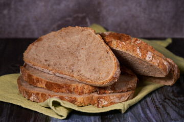Slices of healthy homemade organic bread