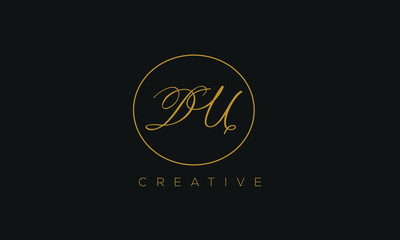 DU is a stylish logo with a creative design and golden color.