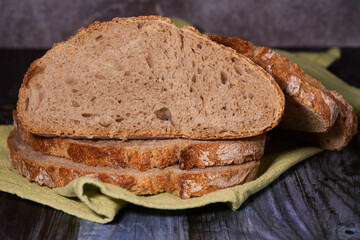 Slices of healthy homemade organic bread
