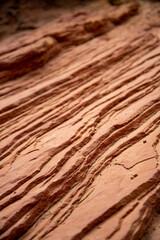 Layers of orange sandstone in the Utah desert