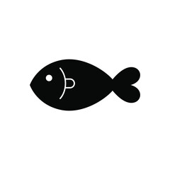Black icon of fish isolated on white background. vector logo
