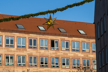 Fototapeta na wymiar Walking through the streets of Nuremberg (germany) at christmas