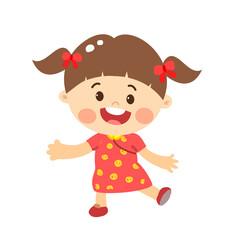 Obraz na płótnie Canvas Cute Cartoon Chinese Kids for Chinese New Year.