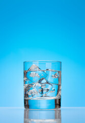 Water glass with ice
