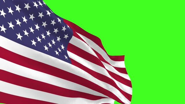 USA FLAG ANIMATION SLOW MOTION HD footage. USA flag closeup waving animation- Wonderful shiny flag- Sign of USA - USA Background- 3D render

