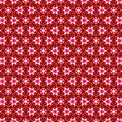 Vector textile pattern with geometric elements in red, simple graphic design