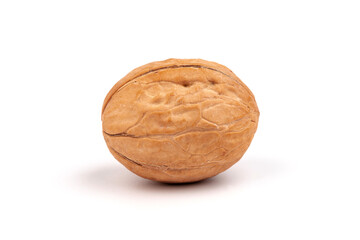 Walnuts in shells isolated on white background. Package design element with clipping path.
