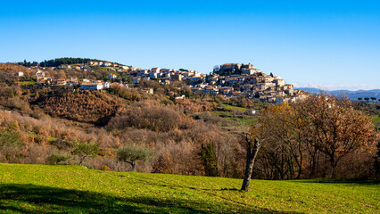 Gesualdo, Avellino, Campania, Italy: view of the town with countryside around